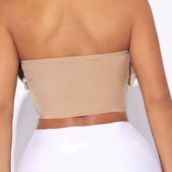 Multi-Layered Ruffle Trim Decor Strapless Top - Picture 2 of 3